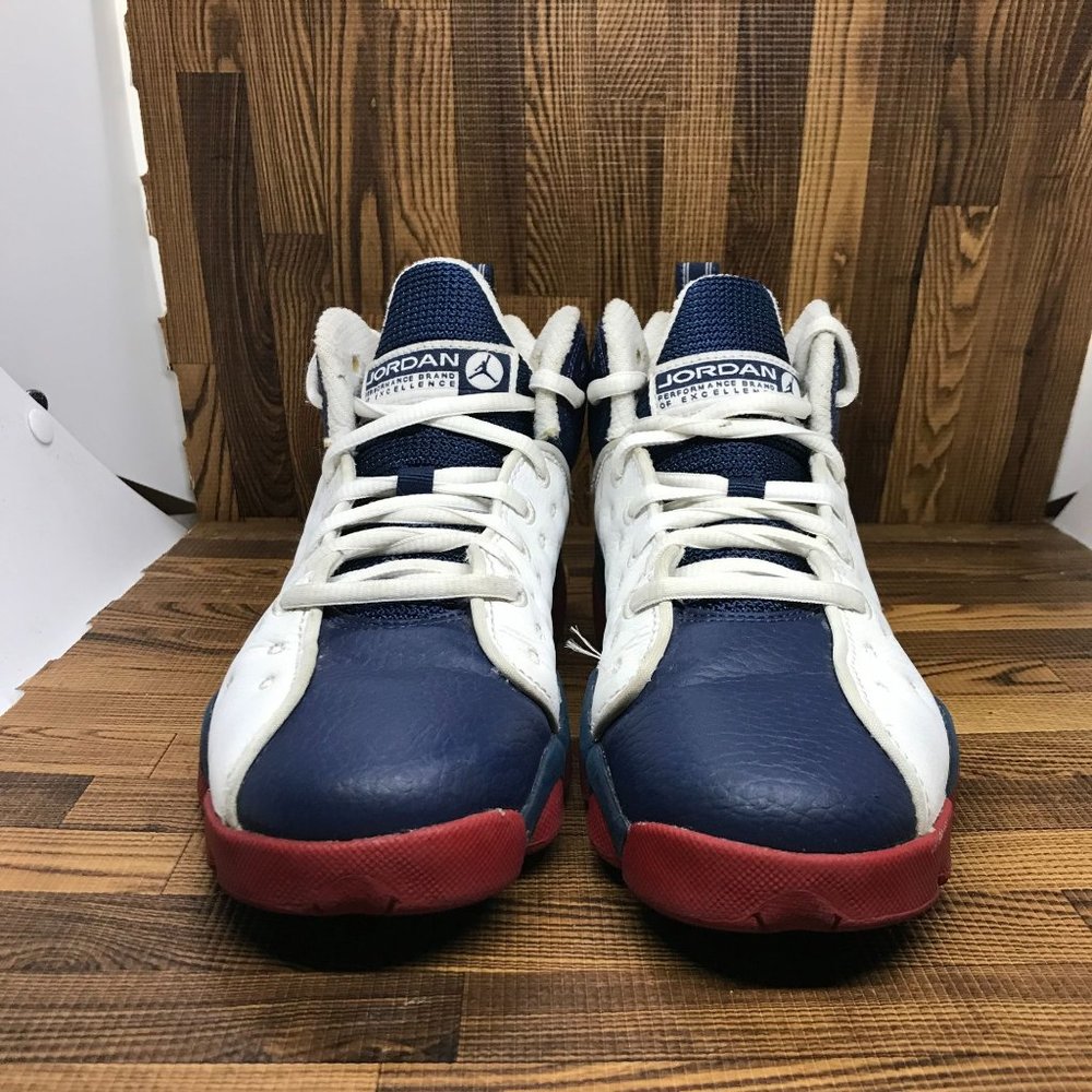 Nike Air Jordan Jumpman Team II Shoes White Blue Red Gold 820273-146 Size 5Y - Picture 2 of 6